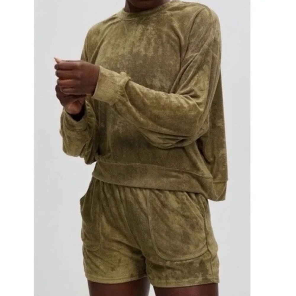 All Fenix Anthropologie Oversize Terry Sweatshirt Olive Size S